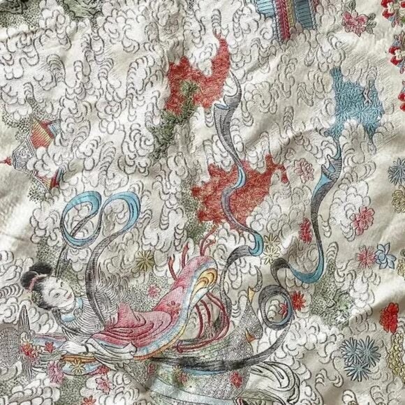 Asian Brocade Wall Art – Framed Brocade Textile in Silk Blend, Panel for Home De - Picture 5 of 9